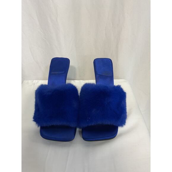 Jeffrey Campbell 'Utopic' Blue Vegan Leather Mule Size 8.5 - Picture 2 of 6